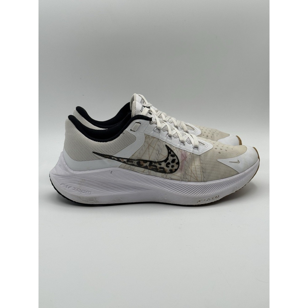 Nike Air Zoom Winflo 8 Premium White Leopard Women's 8.5 Athletic Shoes